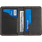 Turbosnail Leather for Men & Women Front Pocket Card Holder | Minimalist Wallet | Front Pocket Wallet | Leather Card Sleeve | Minimalist Handmade Card Holder (Black(Style 2))