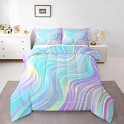 Pastel Rainbow Comforter Set with Pillowcases