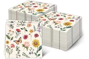 YYBD 20Pcs Spring Napkins Butterfly Flower Napkins 2 Ply Disposable Paper Towel Dinner Hand Napkin Spring Summer Tableware fo
