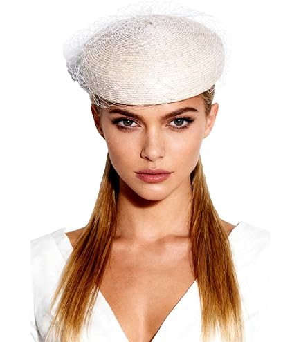 British Vintage Elegant Pillbox Hat with Veil Bowknot Ladies  display picture 1