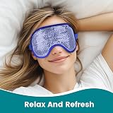 NEWGO Cooling Eye Mask Reusable Hot Cold Therapy Dark Blue view 3