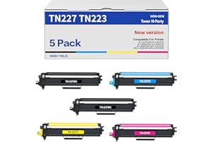 TONER H-PARTY TN227 TN-227BK/C/M/Y High Yield Toner Cartridge: HL-L3290CDW Compatible Replacement for Brother TN-223BK/C/M/Y TN-227 TN223 TN 227 for HL-L3270CDW MFC-L3770CDW MFC-L3750CDW HL-L3210CW Printer 5 Pack