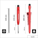 Hultafors Carpenter Pencil Deep Hole Marker HDM with Sharpener & Graphite Lead view 2