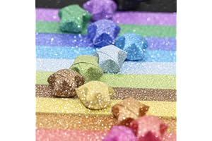 Yeooyoor Origami Stars Papers Package DIY Paper, 360 Sheets - 18 Colors ( Glitter Origami Stars)