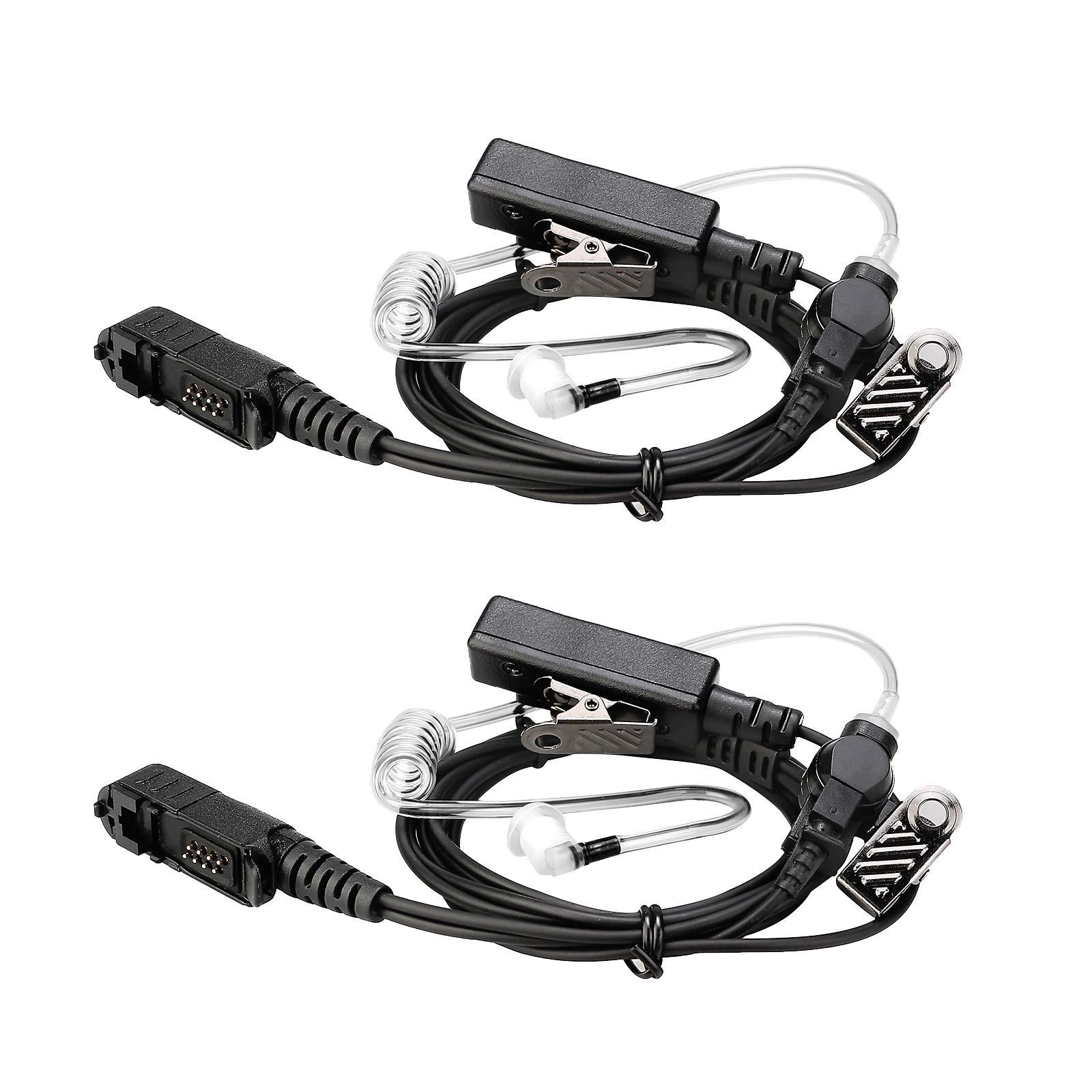 Retevis EAM003 Surveillance Earpiece with Speaker Mic Compatible with Motorola XPR3300 XPR3500 XIR DP2400 DP2600 Walike Talkie Headset (2 Pack)