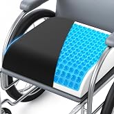ComfyInLove Wheelchair Seat Cushion Cooling Gel Memory Foam Chair Cushion | Pressure Relief, Slope-Edge Design, Coccyx Support for Tailbone Pain, Non-Slip, for Wheelchairs, Office Chairs &amp; Car Seats