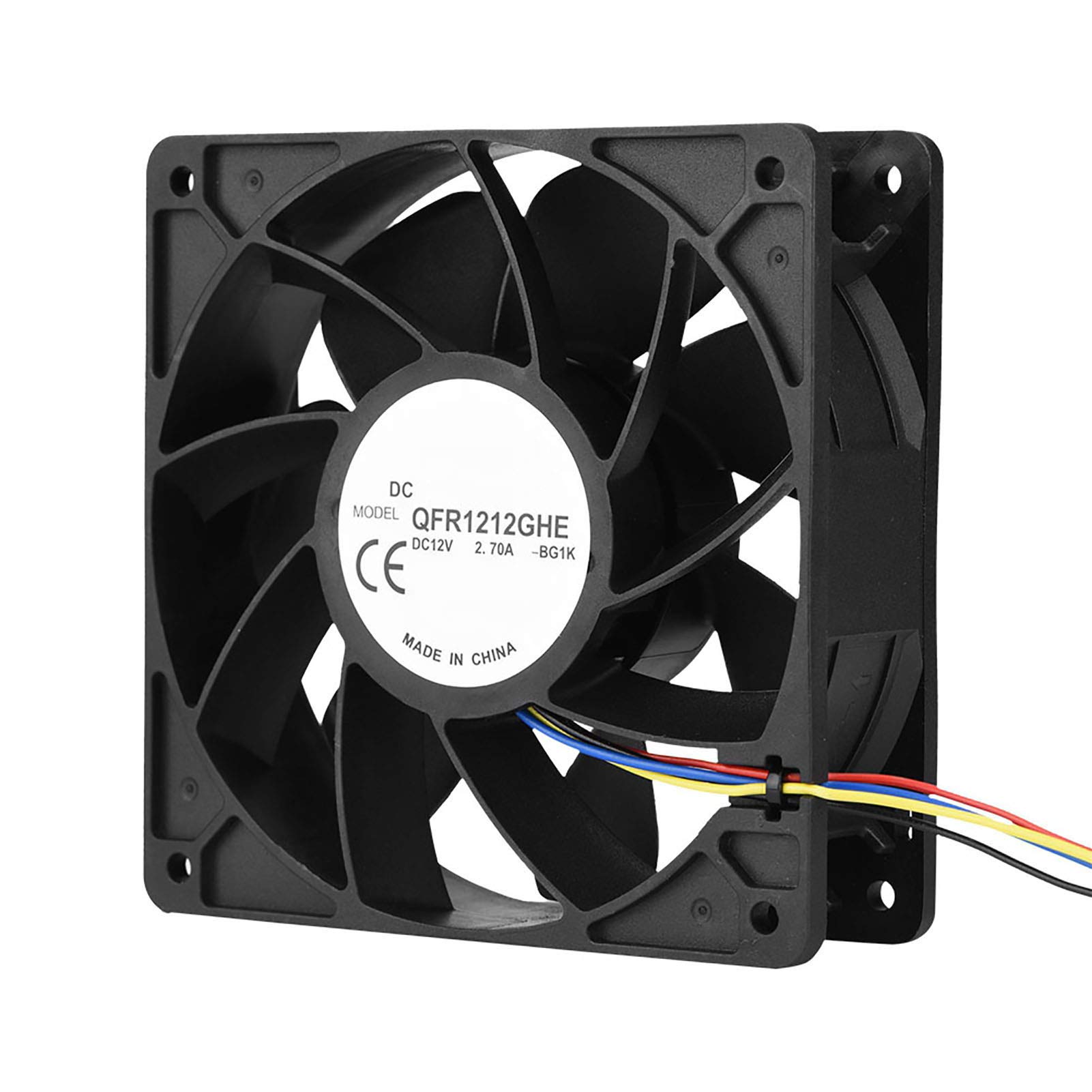 ASHATA Generic 120x38mm Cooling Fan, 4 Pin Connector DC 12V 2.7A 6000RPM Cooling Fan for Antminer S7 S9