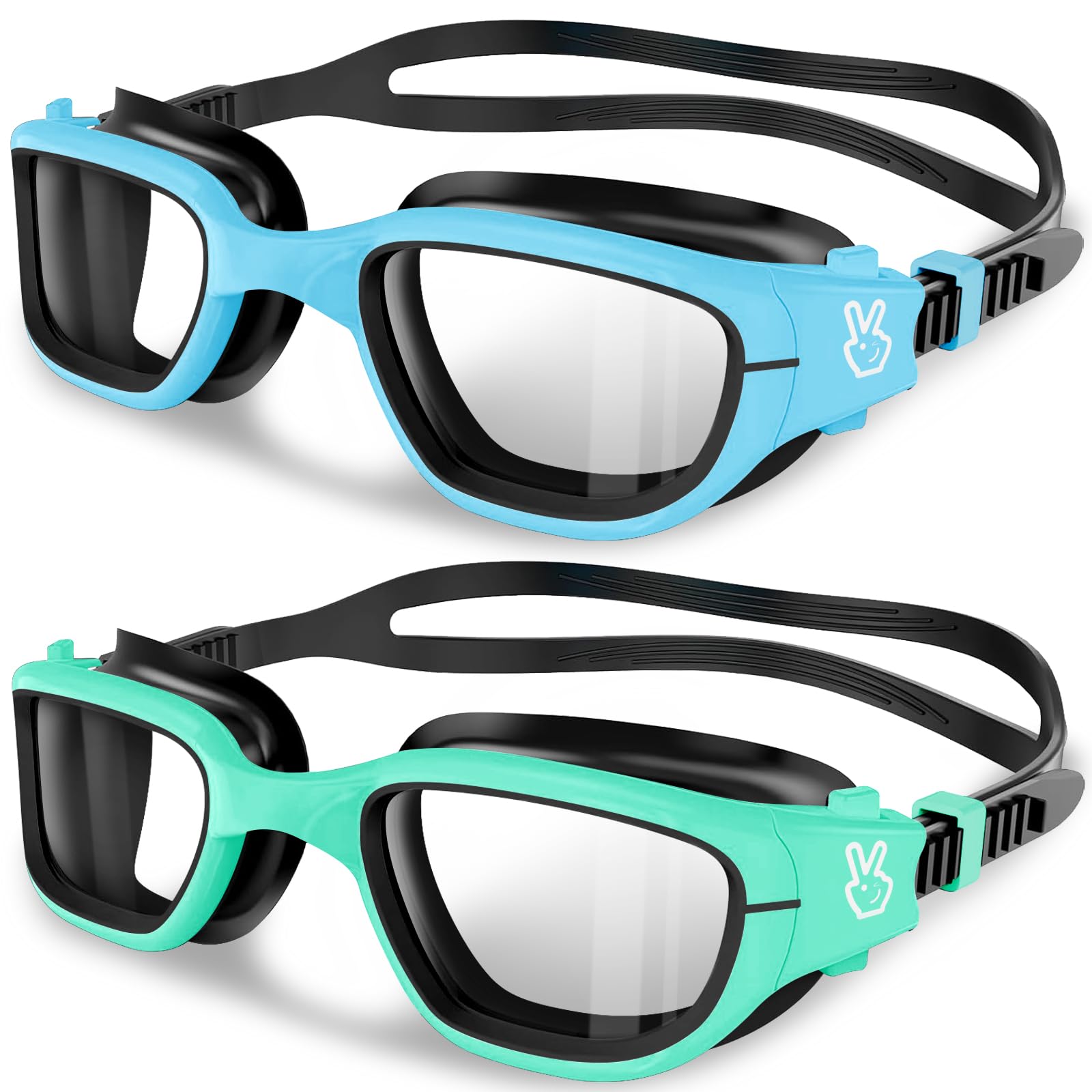 Photo 1 of Vvinca Kids Swim Goggles, Swimming Goggles for Toddlers Kids 3-14 Outer-Eye Fit Anti-Fog UV Protection No Leak Soft Liquid Silicone Seal Anti Shattered Lens Pool Glasses for Boys Girls Teens Gift