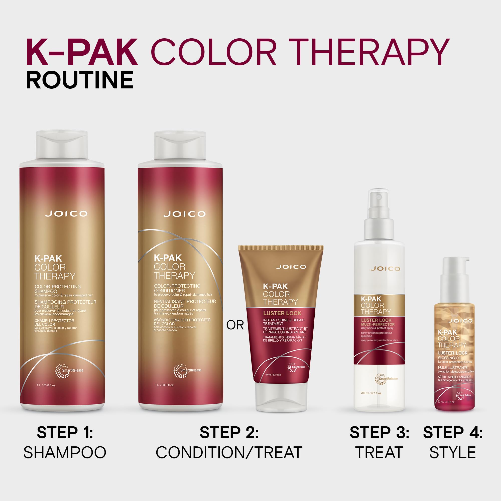 Joico K-PAK Color Therapy Color-Protecting Conditioner | For Color-Treated Hair | Boost Shine | Improve Elasticity | Repair Breakage | Rebuild Damaged Hair | With Keratin & Argan Oil