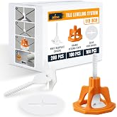 ALBO Tile Leveling System Set 1/8 inch - 400 PCS - Professional Floor &amp; Wall Spacer Kit with Reusable Caps &amp; Protection Plates - Anti-Lippage Installation Tools for Large and Small Tile Formats