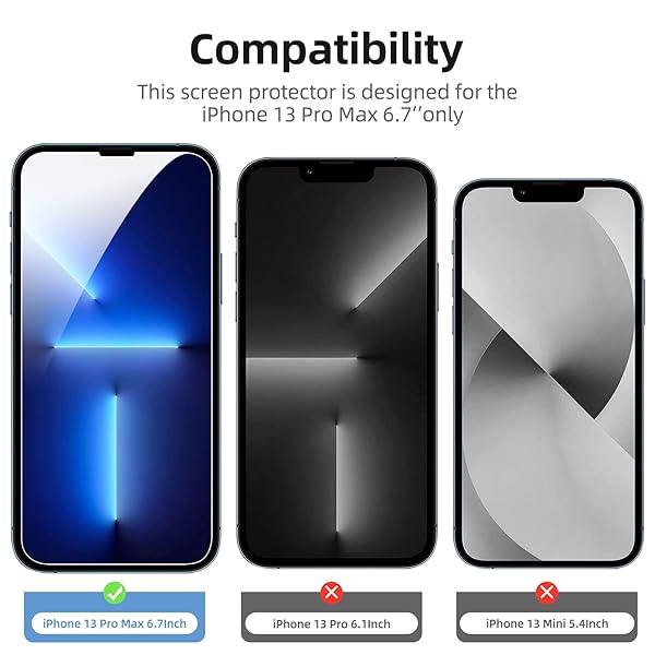 NEW’C 4 PACK, 2 PACK FOR IPHONE 13 PRO MAX SCREEN PROTECTOR + 2 PACK CAMERA LENS PROTECTOR, SENSOR PROTECTION,CASE FRIENDLY TEMPERED GLASS FILM