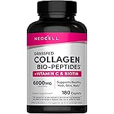 NeoCell Collagen Peptides Pills | 180 Tablets | with Vitamin C and Biotin | Grass Fed Bovine | Hair, Skin, & Nails | for Women and Men