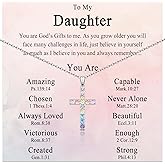 Cross Necklace for Girls Christian Religious Jewelry Gifts for Girls Daughter Granddaughter Sister Niece Friend Birthday Christmas Valentines Easter Graduation Baptism Communion Gift Stocking Stuffers