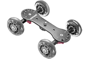 Neewer Scaled Camera Table Dolly Slider with 22 pounds/10 kilograms Load Capacity Skater Design Aluminum Rods Rotatable Rubber Wheels 1/4-inch 3/8-inch Screw Threads for DSLRs Video Camcorders (Black)