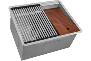 Ruvati 23" x 19" x 12" inch Deep Laundry Workstation Sink with Washboard Undermount Stainless Steel - RVU6525