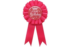 MGJSRNH It's My Birthday Ribbon,Satin Fabric Birthday Women or Men Tinplate Badge Pin,Happy Birthday Queen King Party Button Pins,Girls and Boy Brooches(Black)