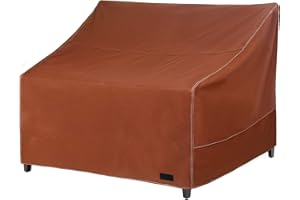 NettyPro Patio Loveseat Bench Cover 58 Inch, Waterproof 600D Heavy Duty Outdoor Furniture 2 Seater Sofa Cover, Brown