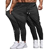 Hidkat Men's Sweatpants Lightweight Active Pants Quick Dry for Running 、Jogging 、Yoga、Golf with Zipper Pockets