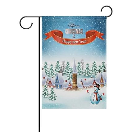 Amazon Com Wihve Christmas Snow Tree House Snowman Garden Flag