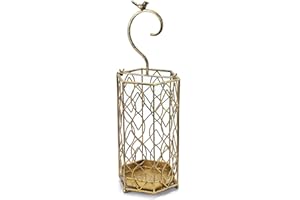 HLQMFHT Metal Umbrella Rack Stand,Umbrella holder for entryway,umbrella holder indoor,with Handle and Drip Tray,Home Office Decor(Antique Gold)
