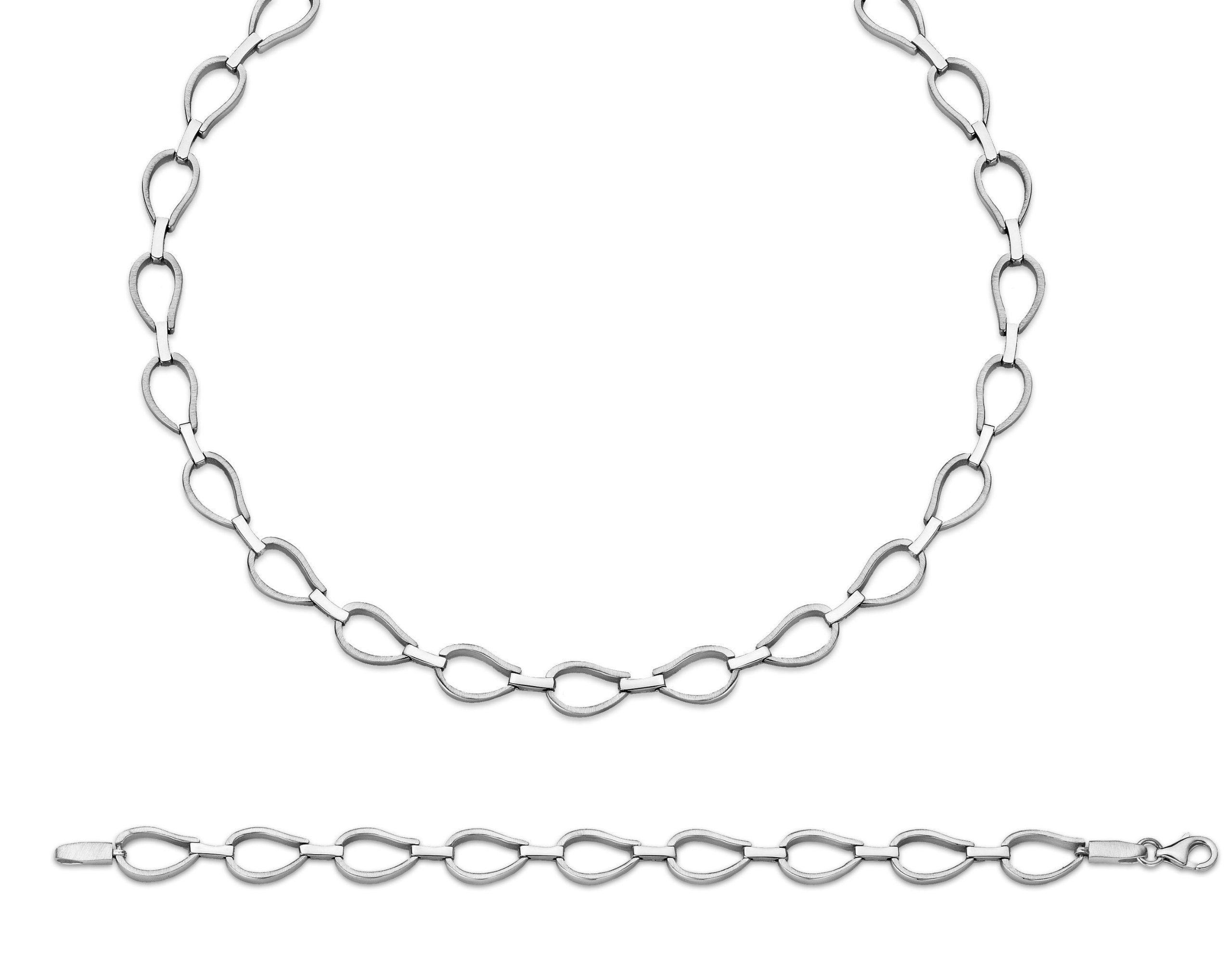 Orphelia Pure Collection Set - 925 Sterling Silver Necklace (43 cm) and Bracelet (19 cm) Set - 044