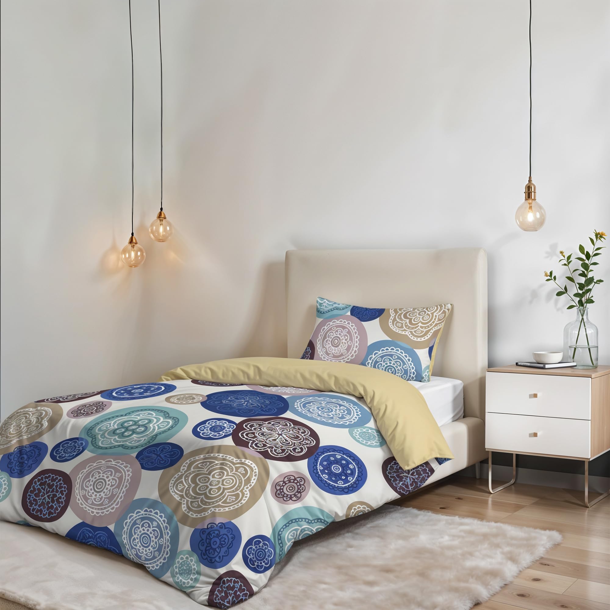 Italian Bed Linen Fantasy Duvet Cover (Made in Italy), murrine, Single