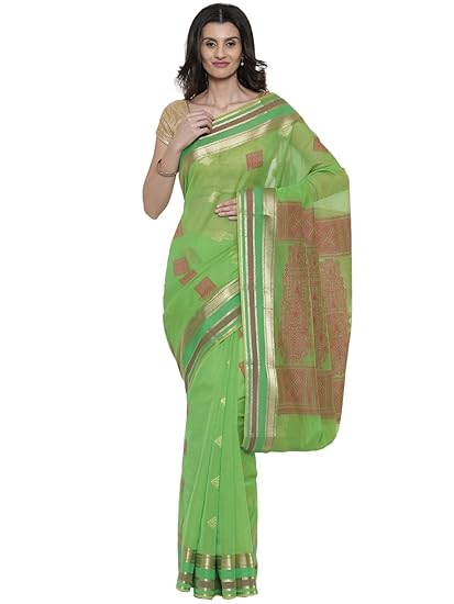 Silk Cotton Saree - Green Flash - (CCMYSC8000)