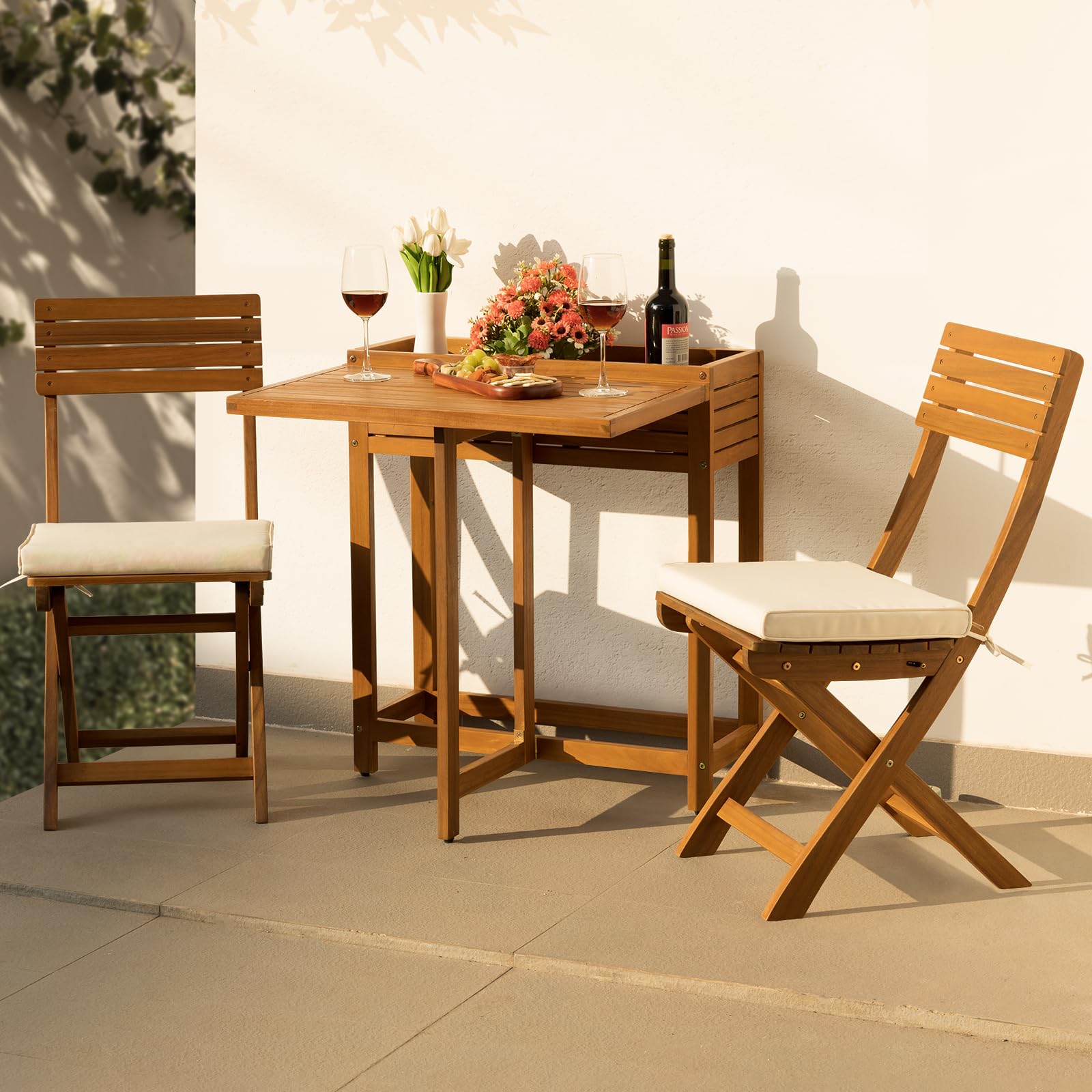 IDZO Flower Shelf Table Design Heavy Duty 400lbs Capacity Patio Bistro Set 3 Piece Outdoor Image IDZO Flower Shelf Table Design Heavy Duty 400lbs Capacity Patio Bistro Set 3 Piece Outdoor Image