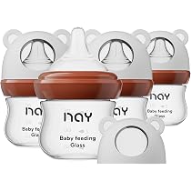 Amazon.com : yanyoyo Natural Glass Baby Bottle for Breastfeeding ...