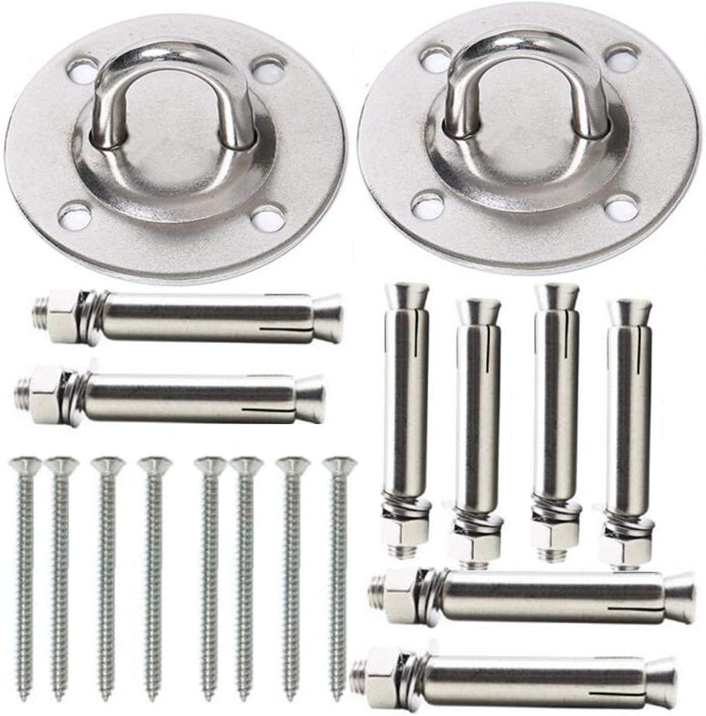 Stainless Steel Hammock Chair Hanging Hook Kit for Outdoors, Hammocks, Yoga or Swing Chairs - up to 1300lbs