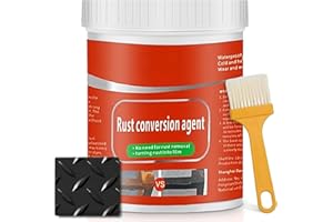 Loodion Rust Renovator - Rust Remover for Metal, Rust Converter for Metal, Rust Removal Converter Metallic Paint with Brush, 300g / 10.6 Oz (Pack of 1, Black)