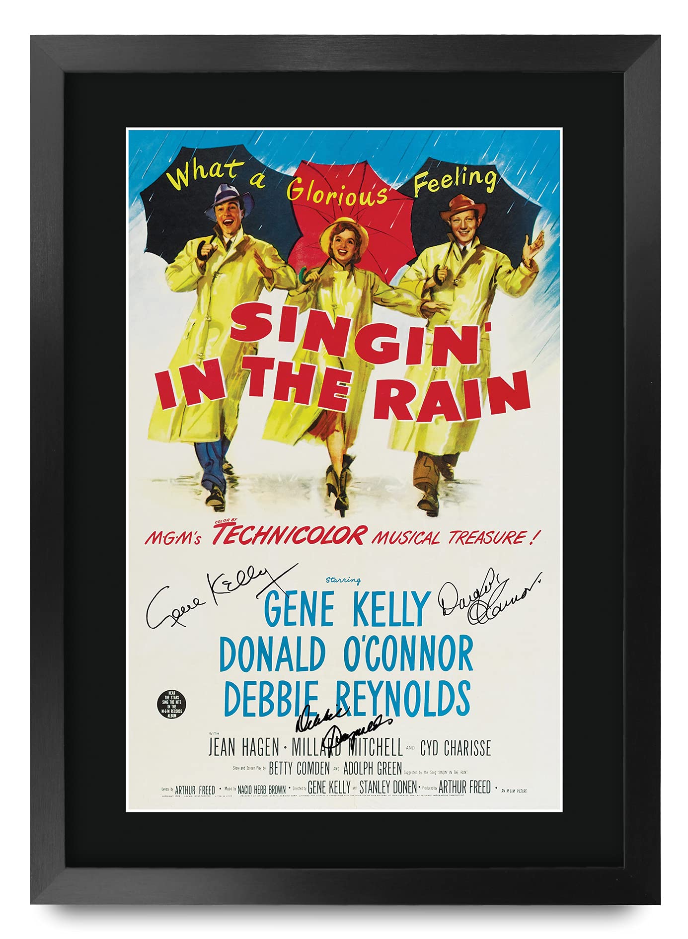 HWC Trading FR A3 Singin in the Rain Gene Kelly Gifts Printed Poster Signed Autograph Picture for Movie Memorabilia Fans - A3 Framed