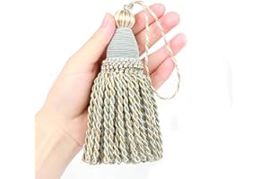 Fenghuangwu 2 Pcs 6" Large Key Tassel with 4.3" Loop Elegant Hand Crafted Tassels