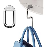 KLIPSTA FLIP Bag Hook - Newly Redesigned. Portable Purse Hanger for Table with Magnetic Closure - Now Holds up to 50 lbs. Valentine's Gifts for Women (Silver)