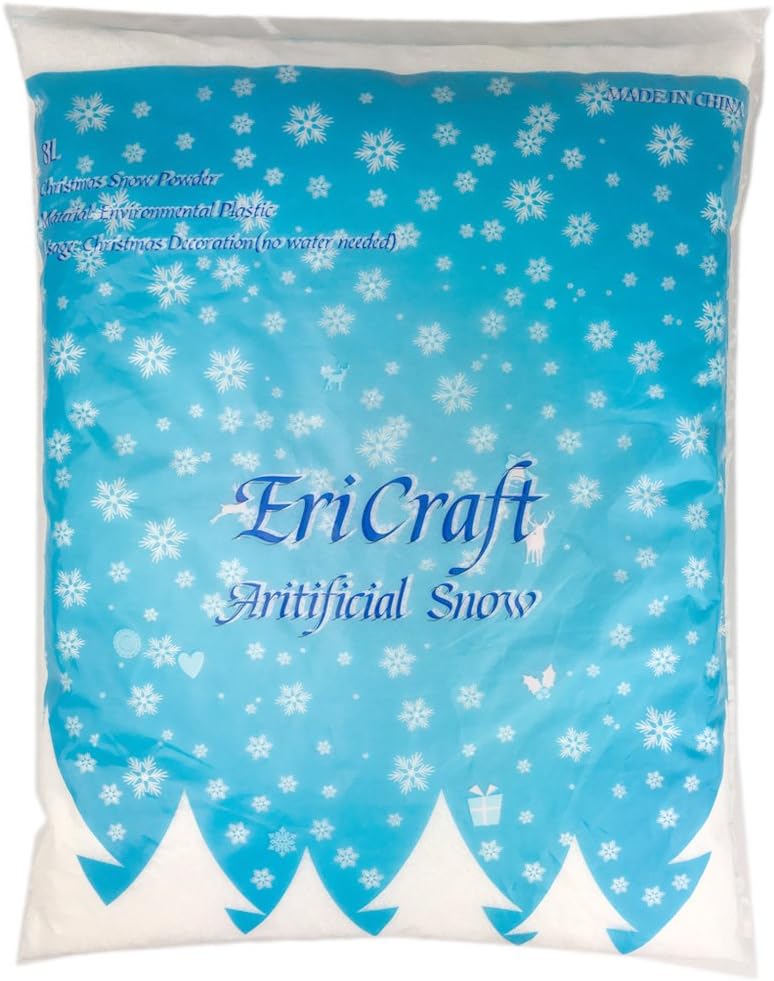 Artificial Snow - EriCraft Artificial Snow,8 Liters, 9.2 oz, Plastic Snow for Decoration and Handcraft
