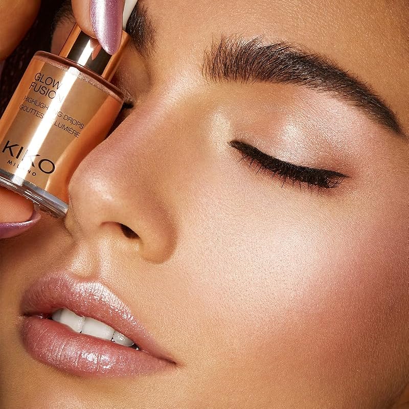 Gotas de iluminação Glow Fusion 02, iluminador líquido facial com acabamento metálico