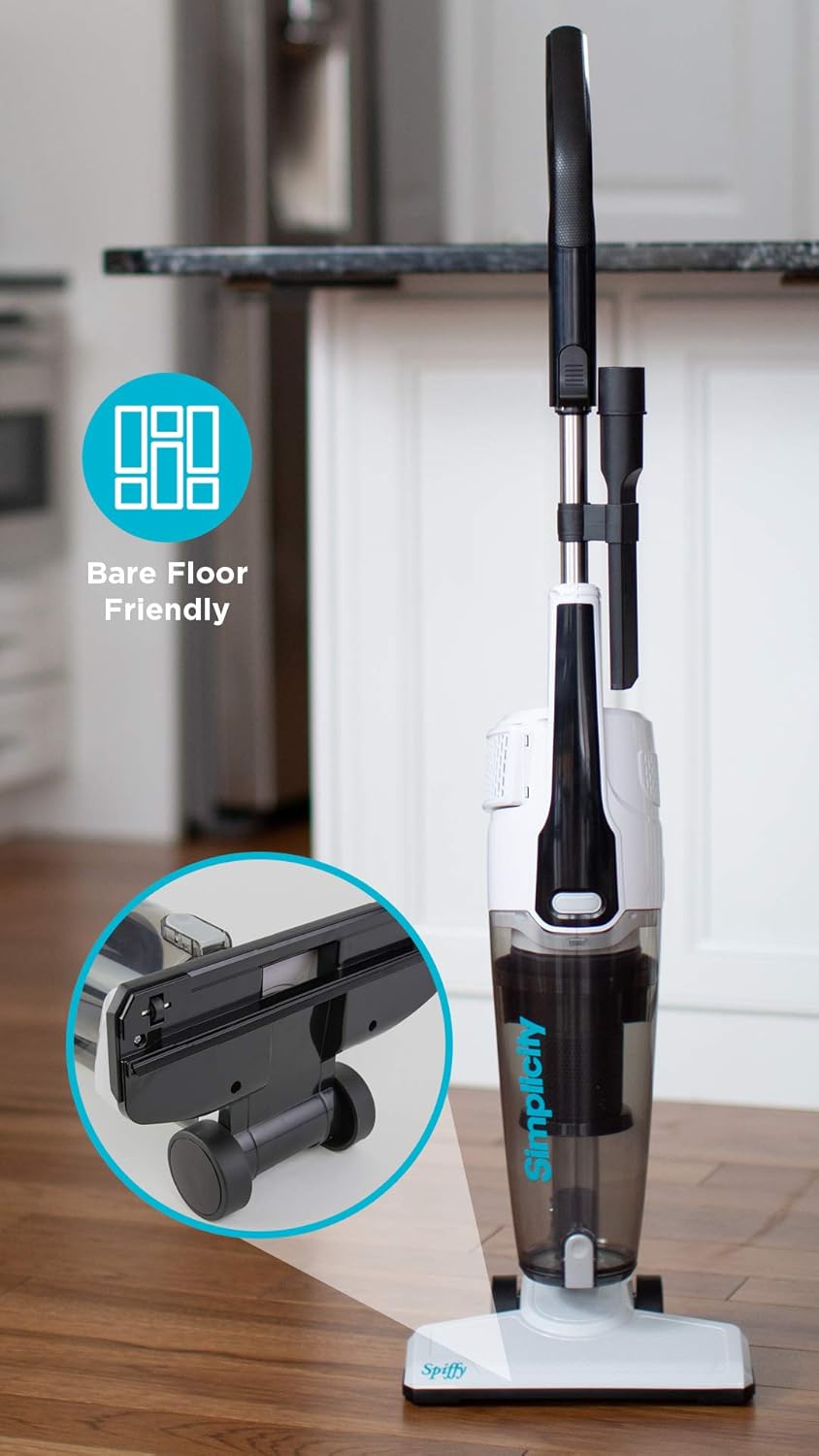 Simplicity S60 Spiffy Bagless Stick Vacuum Cleaner | HEPA Media Filter| Bagless | Corded | Hardwood -