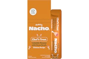 Made by Nacho Lickable Cat Treats Mousse Tubes 12 Count with Bone Broth Chicken Recipe (.5 oz) No Grains, Corn, Wheat or Soy