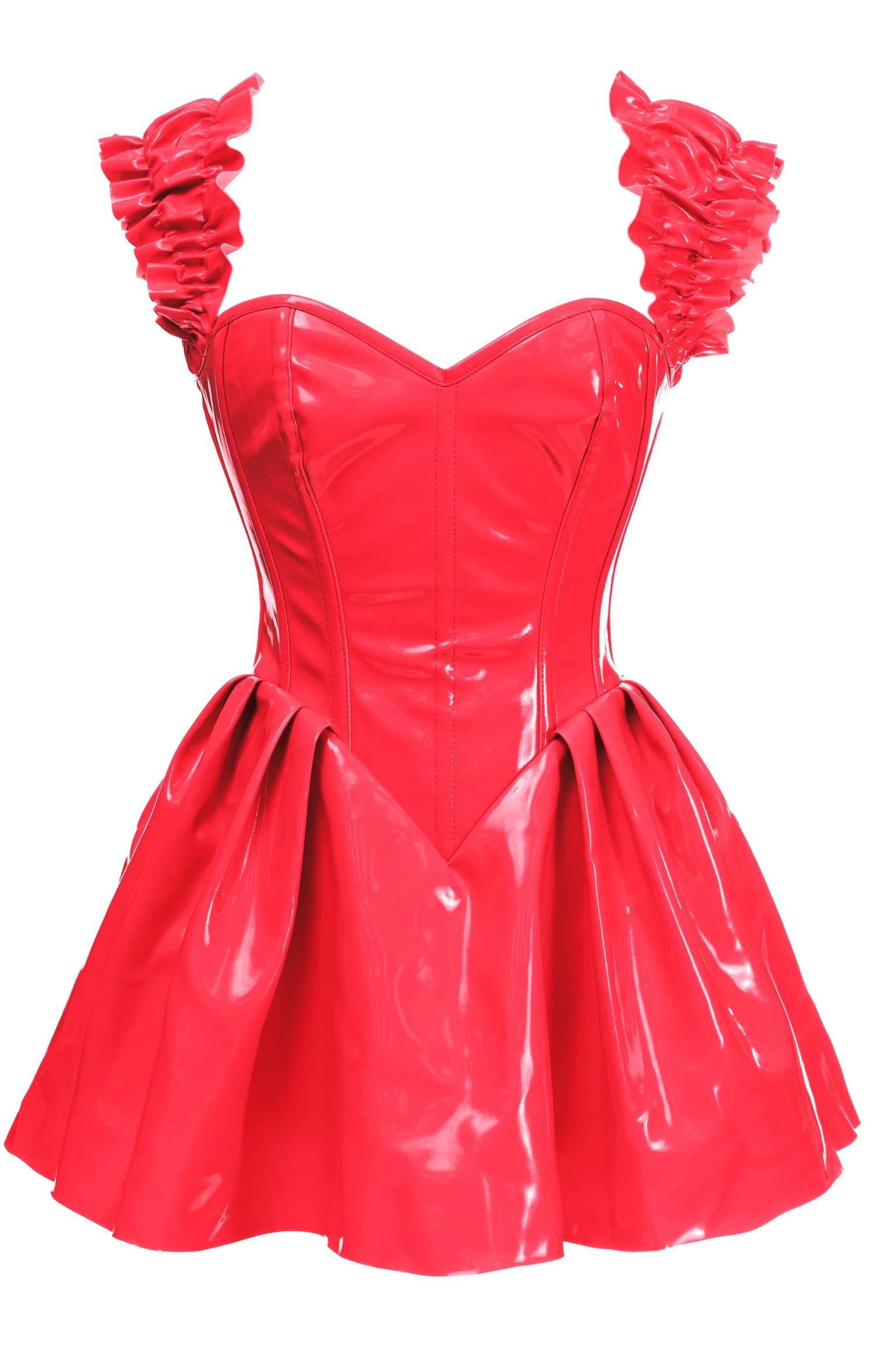 Top Drawer Steel Boned Red Patent PVC Vinyl Corset