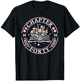 1985 Chapter Forty 40th Birthday Wildflower Book 40 Year Old T-Shirt