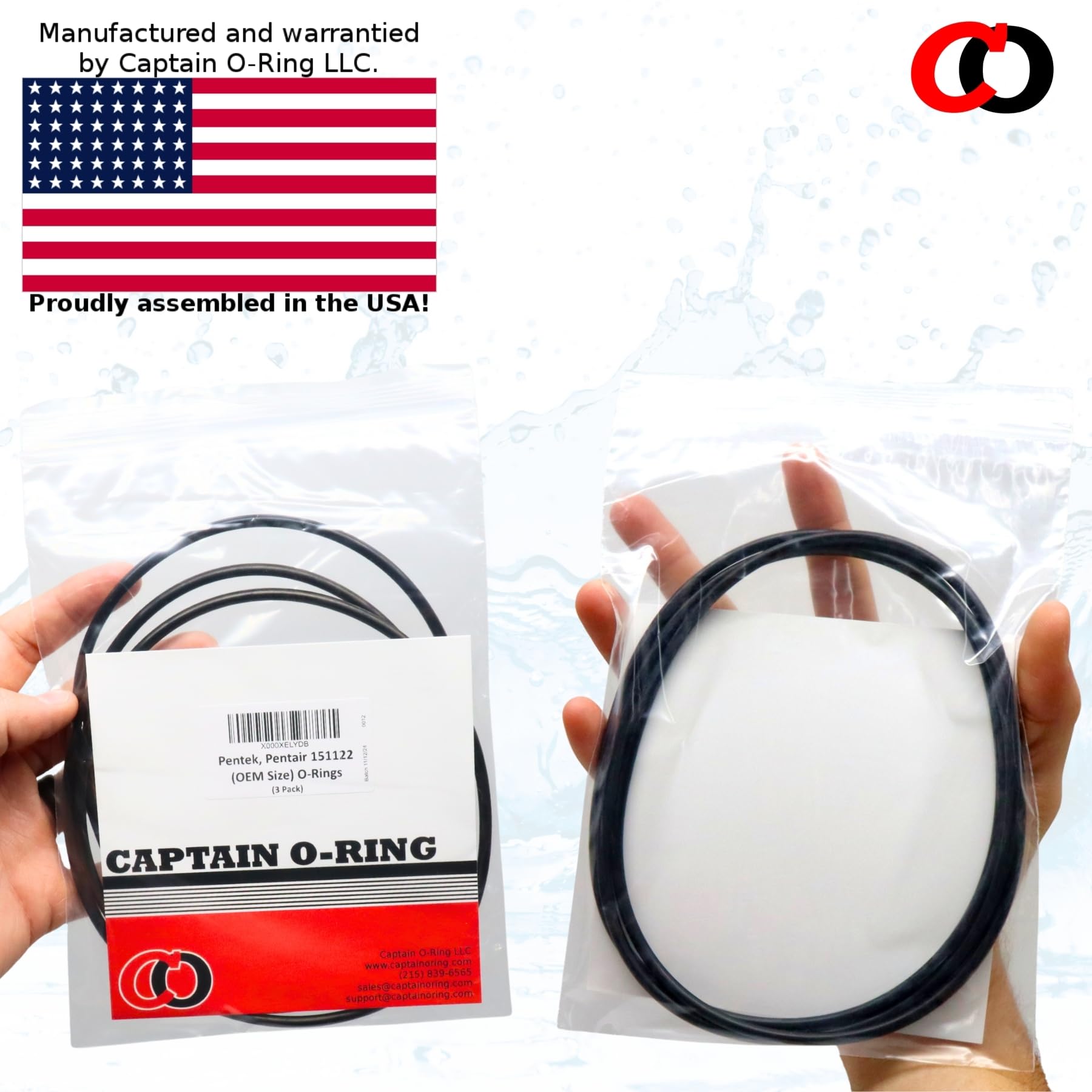 Captain O-Ring - Replacement 151122 O-Rings Compatible with Pentair Pentek Big Blue Water Filters OEM Size ORing Buna-N (3 Pack)