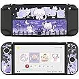 GeekShare Protective Case Slim Cover Case Compatible with Switch OLED and Joy Con - Shock-Absorption and Anti-Scratch - Spooky Cat