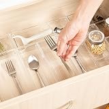 Grace Store 14 Pcs Clear Plastic Drawer Organiser Trays 4 Sizes Desk Kitchen view 4