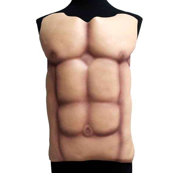 Mens Male EVA Fake Muscle Six Pack Chest Comedy Fancy Dress ...