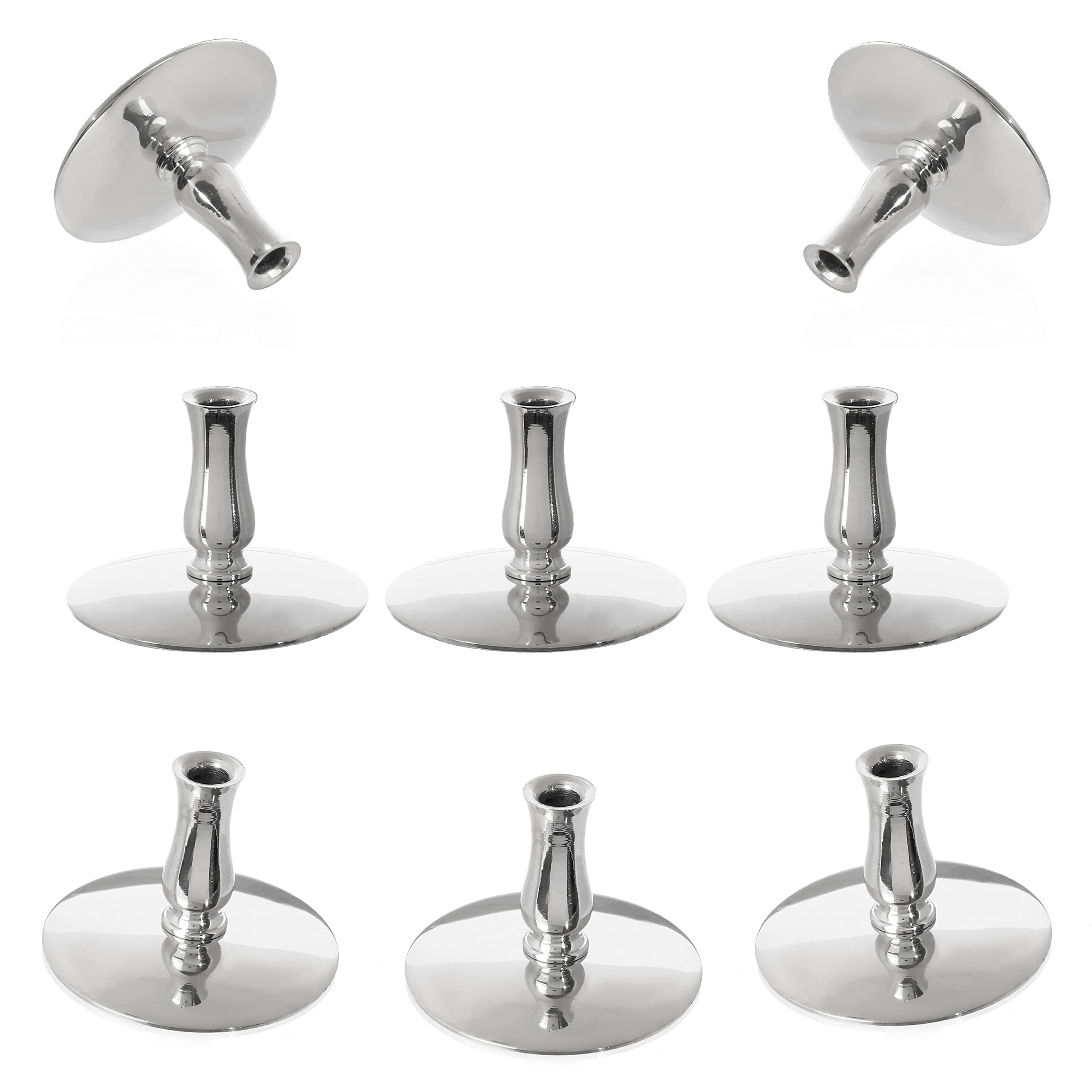 NKlaus 8x Candle Holder Brass nickel plated Candle Holder Thin Altar Candles Up to Ø6,7mm Wedding 6733