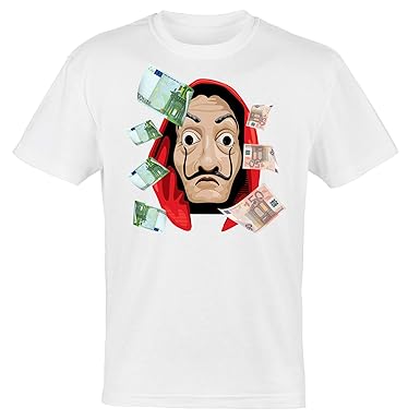 T Shirt Maglietta Bambino La Casa Di Carta Maschera Di Dalì La Casa De Papel