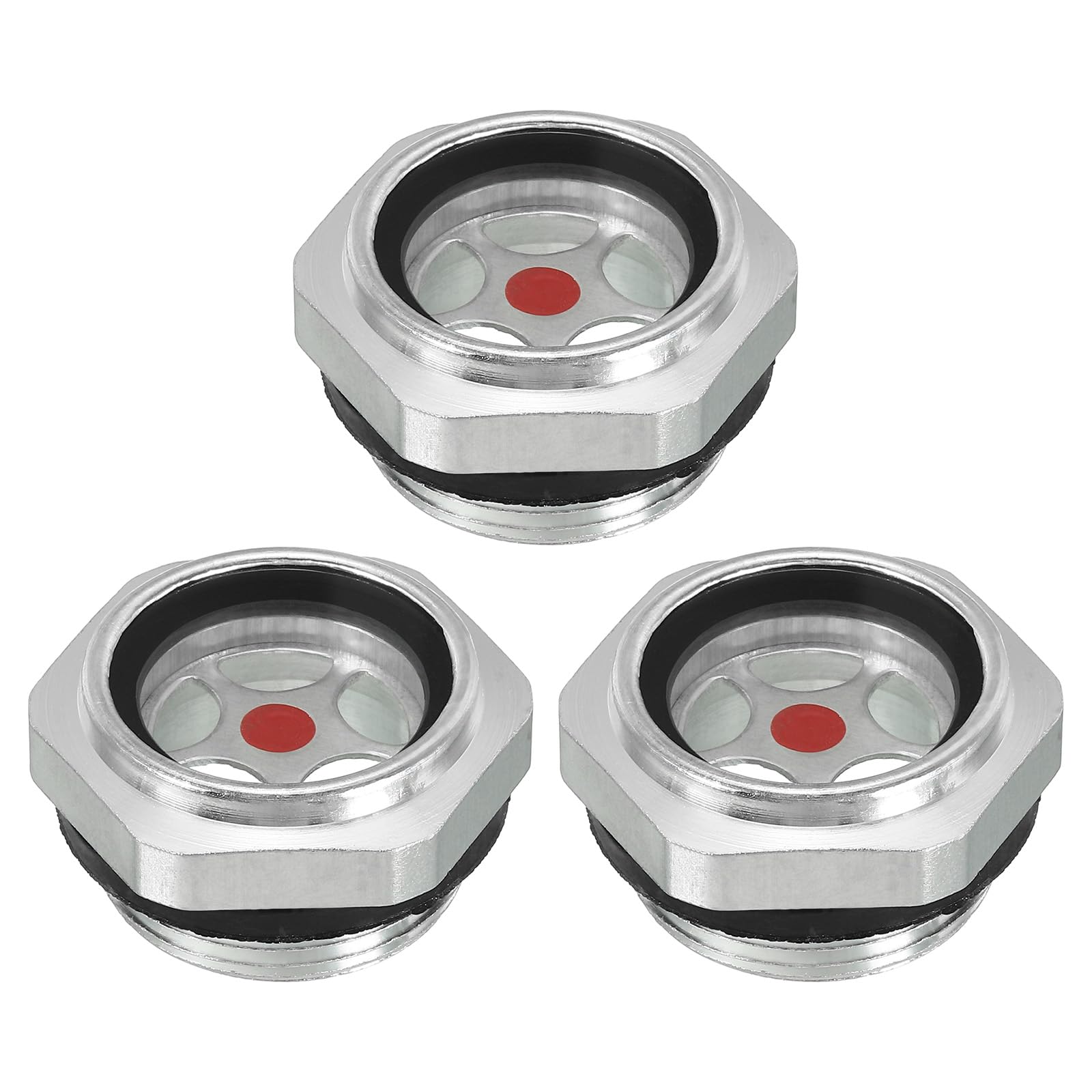 PATIKIL Air Compressor Oil Sight Glass, 3 Pack M27x1.5 Male Thread Aluminum Alloy Oil Liquid Level Gauge Air Compressor Parts with O-Ring