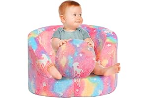 ALIMORDEN Snug-Arch Toddler Couch, Comfy Foam Baby Chair, Ergonomic Toddler Chair with a Snug Embrace Design for Boys and Girls, Unicorn