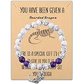 BLEOUK Bearded Dragon Bracelet Bearded Dragon Jewelry Lizard Reptile Lover Bead Bracelet