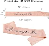 HOWAF Mummy To Be Sash and Tiara Set White Rose Gold Baby Shower Crown view 3